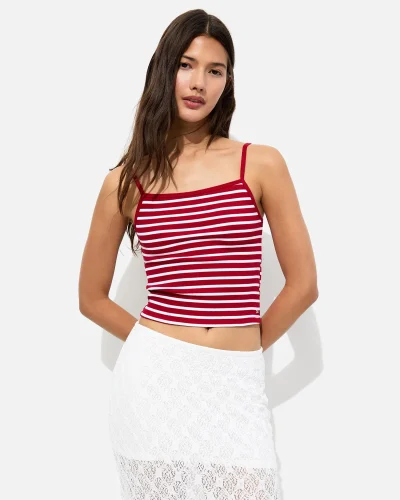 Short Striped Strappy Top
