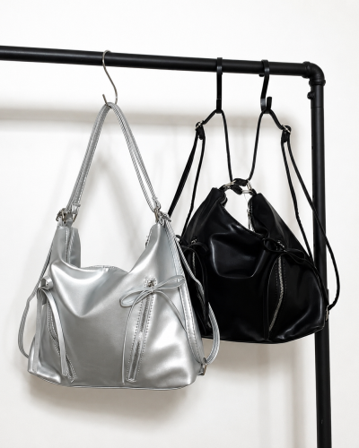 Metallic Bow Shoulder Bag